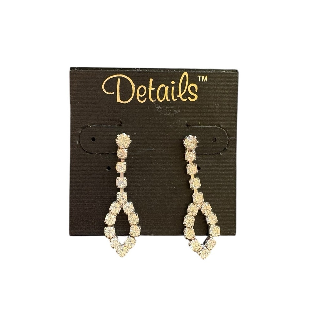 Details Silver Crystal Drop Stunning Pair of Earrings